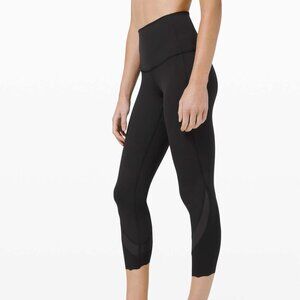 Lululemon Wunder Under High-Rise Crop 23” Scallop Leggings – Black — Size 6